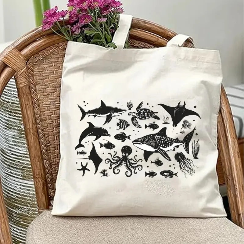 Marine Organism Tote Bags