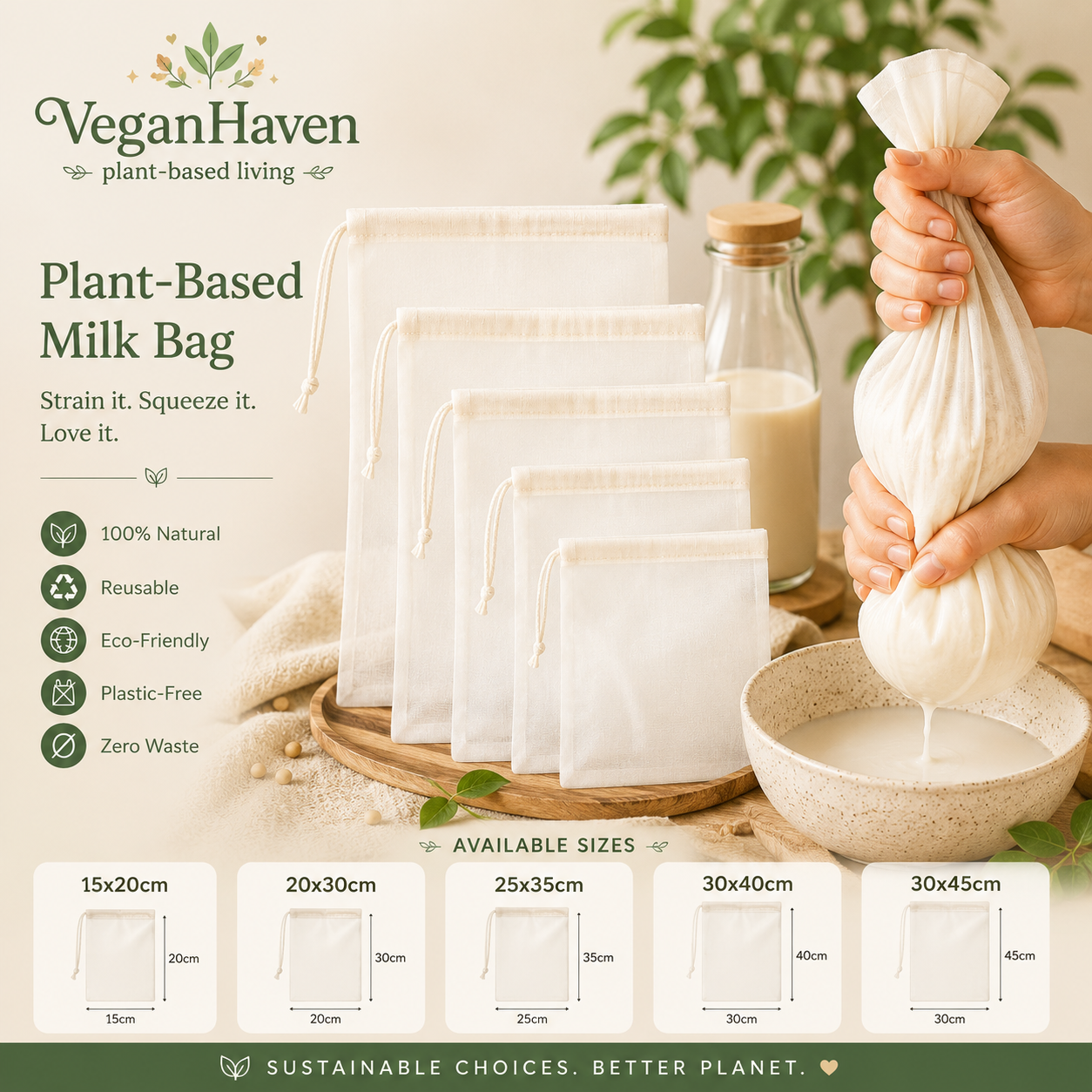 Reusable Nut Milk Bag