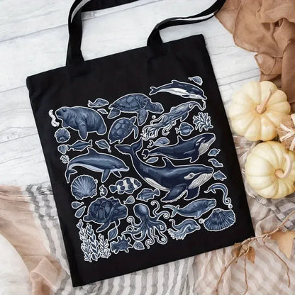 Marine Organism Tote Bags