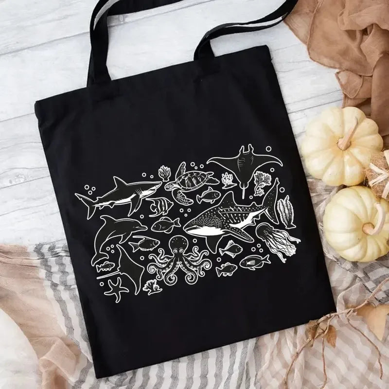 Marine Organism Tote Bags