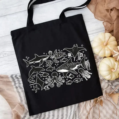 Marine Organism Tote Bags
