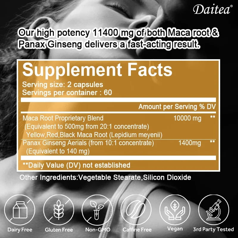 Maca & Ginseng Root Extract Supplement