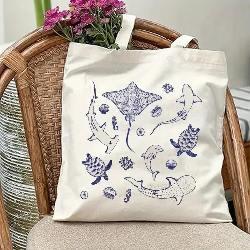 Marine Organism Tote Bags