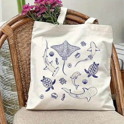 Marine Organism Tote Bags
